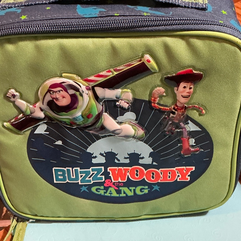 Buzz Woody and the Gang lunch box soft with two zippers.